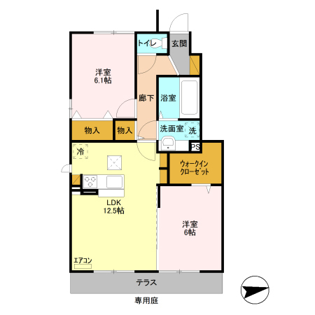 サンメゾン大平 Bの間取り