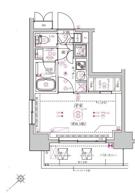 リルシア東向島の間取り