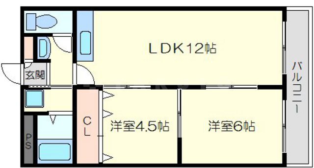 上新庄の完工年月（1987年1月）築の賃貸マンションの間取り