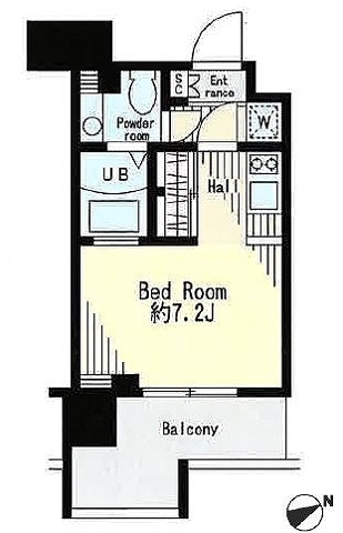 市谷薬王寺町の完工年月(2008年8月)築の賃貸マンションの間取り