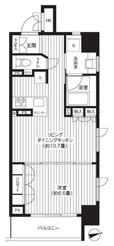 レジディア新御徒町・0705号室の間取り