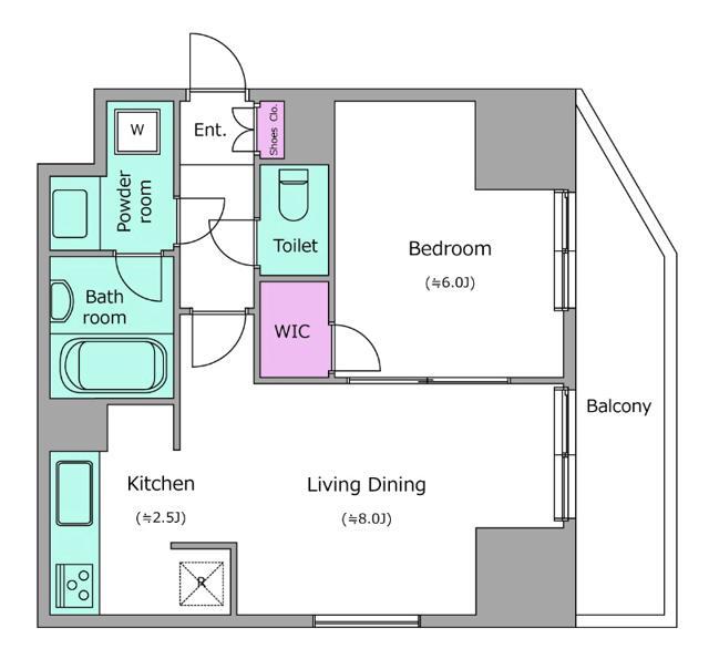 町屋の完工年月(2009年8月)築の賃貸マンションの間取り