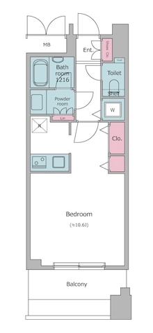 西麻布の完工年月（2004年7月）築の賃貸マンションの間取り