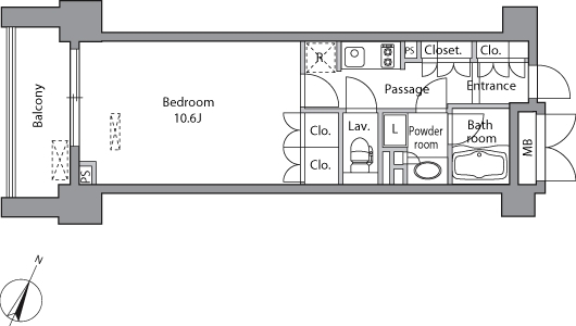 神田三崎町の完工年月(2004年12月)築の賃貸マンションの間取り