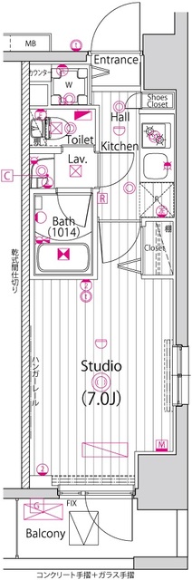 ガーラ・リバースクエア横濱南の間取り