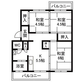 西長住1棟の間取り