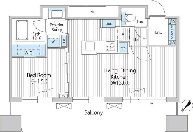 バウスフラッツ日本橋浜町の間取り