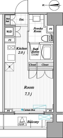 緑の完工年月(2008年1月)築の賃貸マンションの間取り