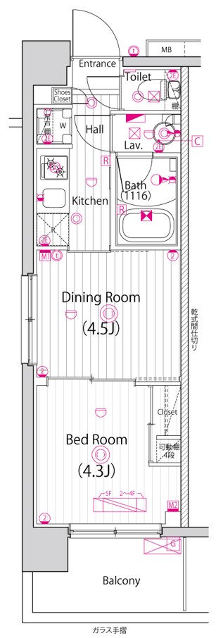ガーラ・プレシャス四ツ木の間取り