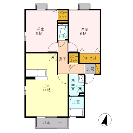 パルティール Ⅱの間取り