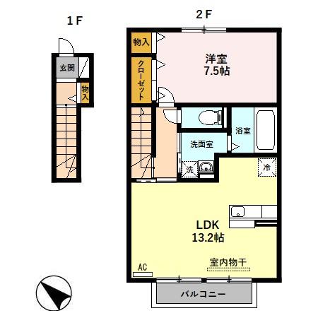 D-Room浅平の間取り
