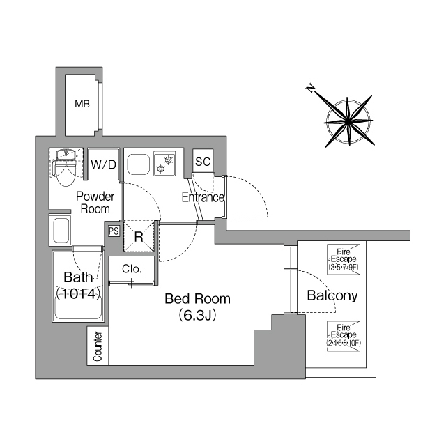 コンフォリア・リヴ横浜平沼の間取り