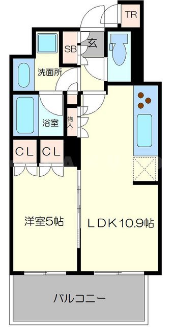 クレヴィアタワー御堂筋本町の間取り