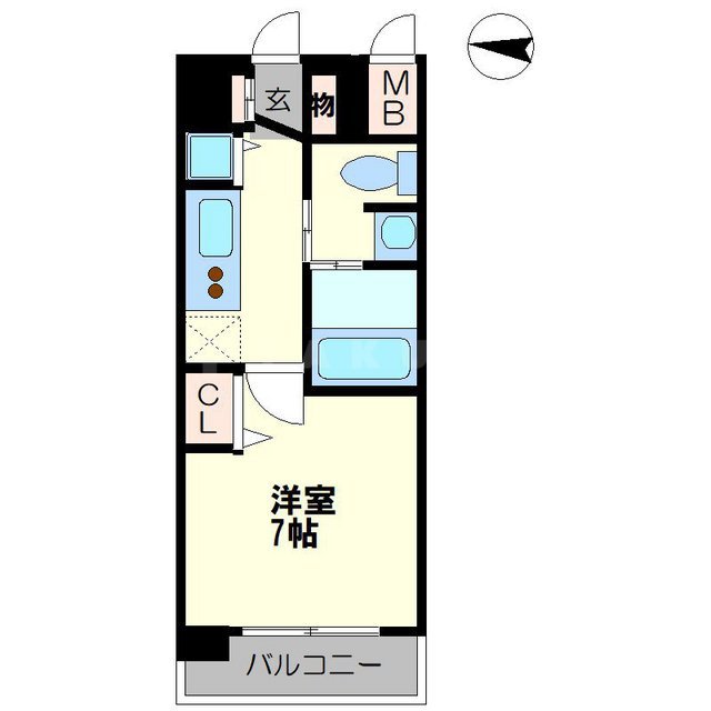 姫里の完工年月(2018年3月)築の賃貸マンションの間取り