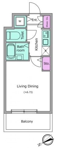 西五反田の完工年月(2006年11月)築の賃貸マンションの間取り