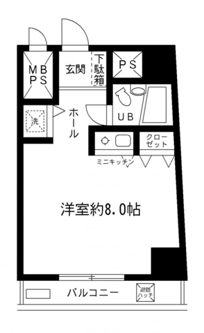 大井の完工年月(1992年3月)築の賃貸マンションの間取り