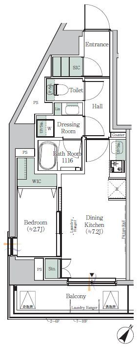 ONE ROOF RESIDENCE KIBA WESTの間取り