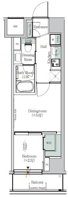 ONE ROOF RESIDENCE KIBA WESTの間取り