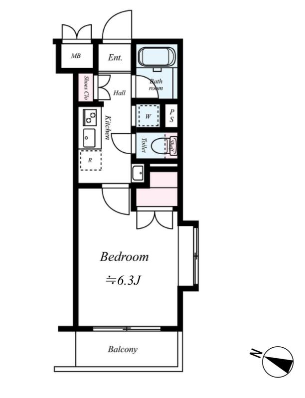 エクセリア二子多摩川Ⅱ・307号室の間取り