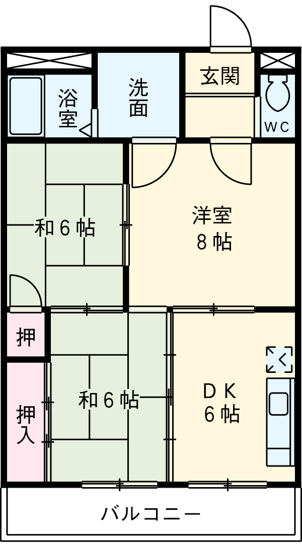 酒カネハイツの間取り
