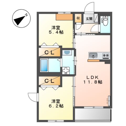 N’ s ARK（エヌズアーク）の間取り