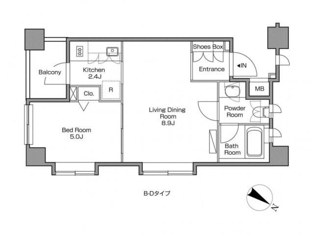 上目黒の完工年月(2007年4月)築の賃貸マンションの間取り