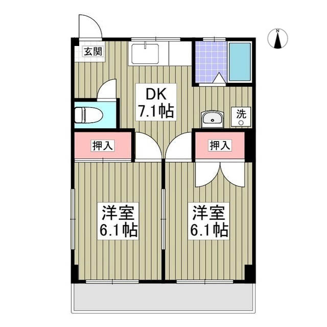 上里ハイツBの間取り