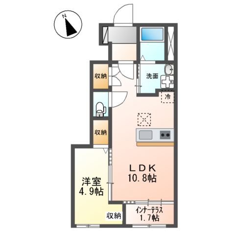 (仮称)茨木市宇野辺アパート新築工事の間取り