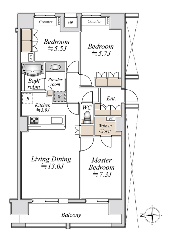 アールスタイルズ武蔵小杉WESTの間取り