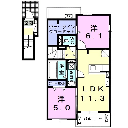 サンリット上之 Cの間取り