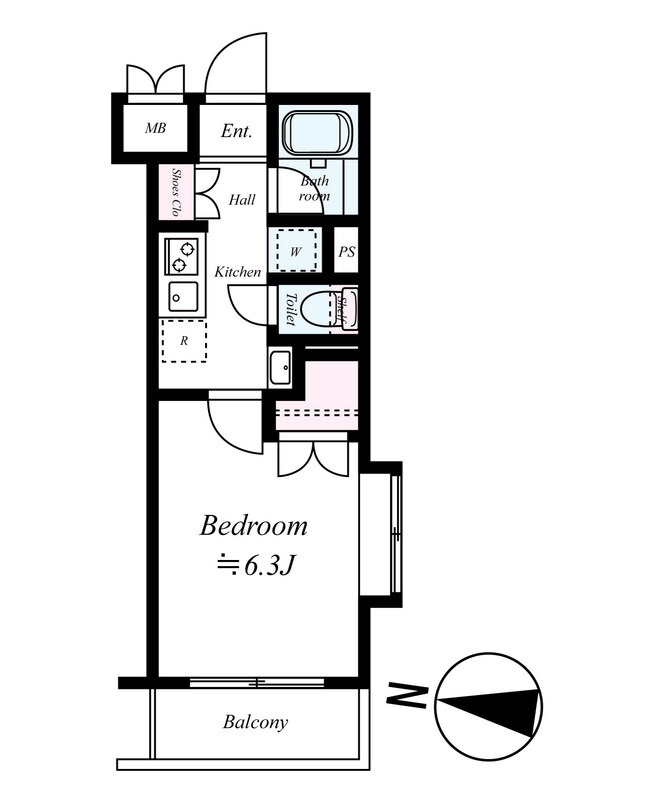 エクセリア二子多摩川Ⅱ・502号室の間取り