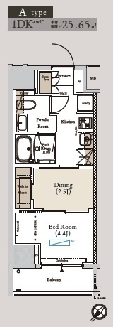アーバンコア月島・1303号室の間取り