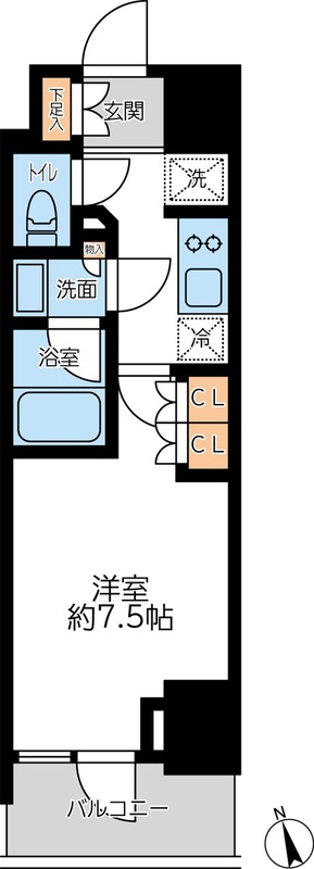 プライマル浅草言問通・1204号室の間取り