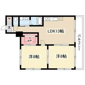 ゴールドハイツ渡辺 ㈲かもめの間取り