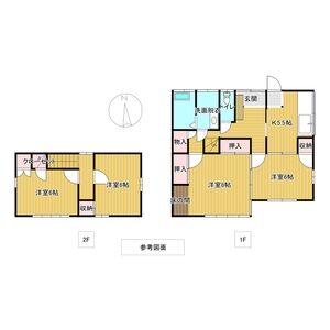 鹿沼千渡戸建貸家の間取り
