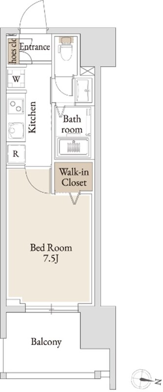 ＢＬＥＳＳ亀戸・1702号室の間取り