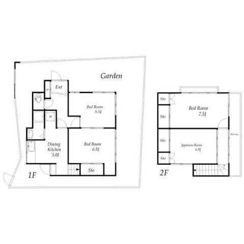 仁戸名町の完工年月(1963年1月)築の賃貸一戸建ての間取り