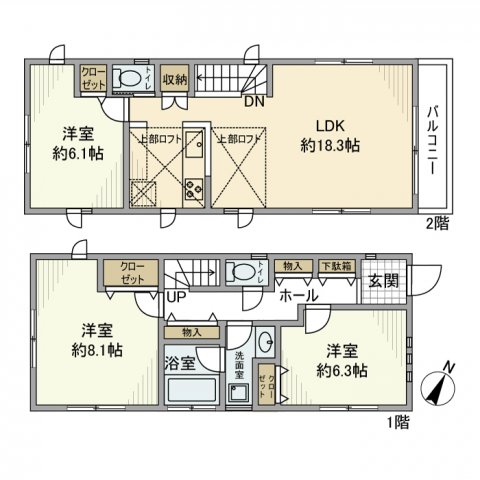 弦巻戸建の間取り
