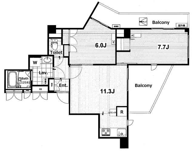 セルベコート立川の間取り