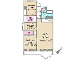 浦和白幡東高層住宅1号棟の間取り