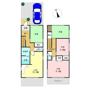 緑区曽根貸家の間取り