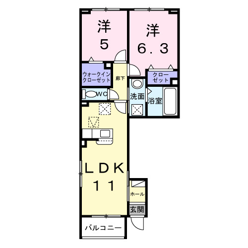 アクア Aの間取り