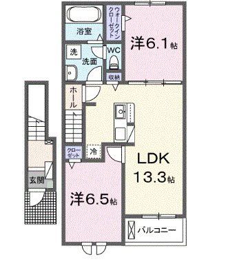 アクア Bの間取り