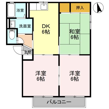 グランド クローニ ヴィラ Aの間取り