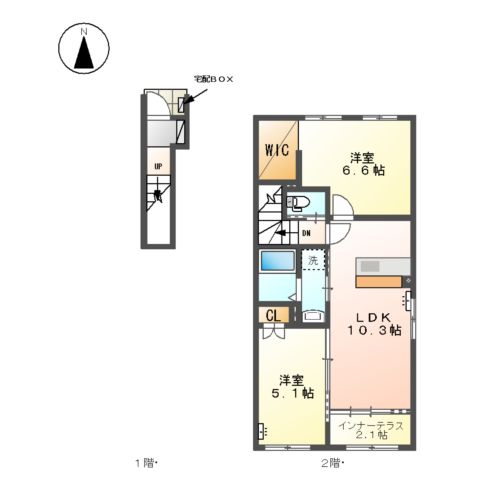 仮)弥富市平島町新築アパートの間取り