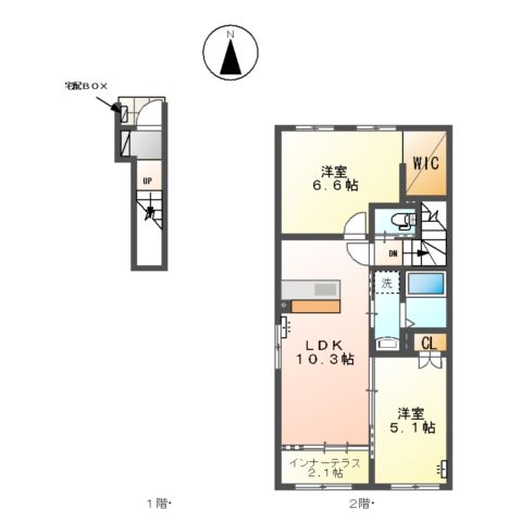 仮)弥富市平島町新築アパートの間取り