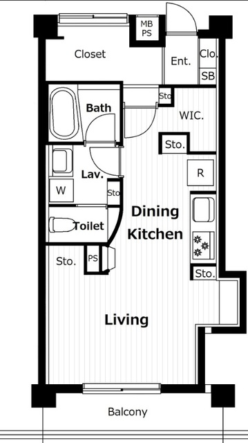 若松町の完工年月(1981年3月)築の賃貸マンションの間取り