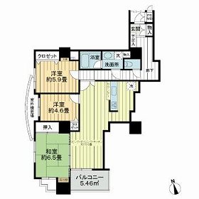 セインツタワー甲府の間取り