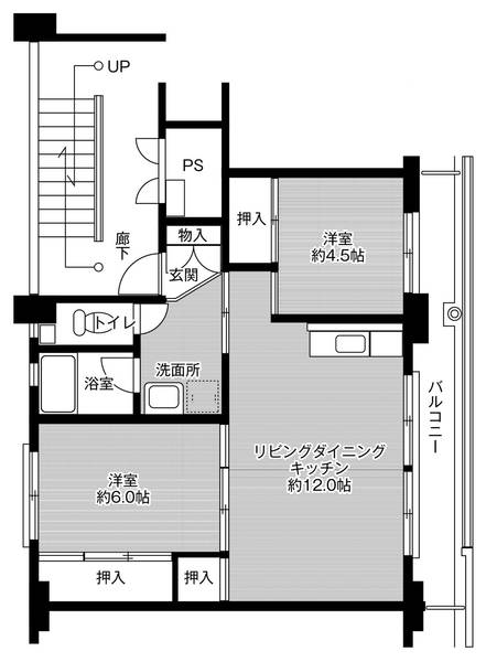 ビレッジハウス福田Ⅰ1号棟の間取り
