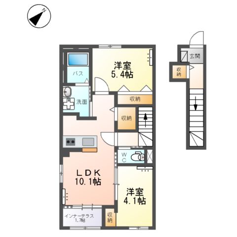 (仮)千駄塚新築アパートの間取り